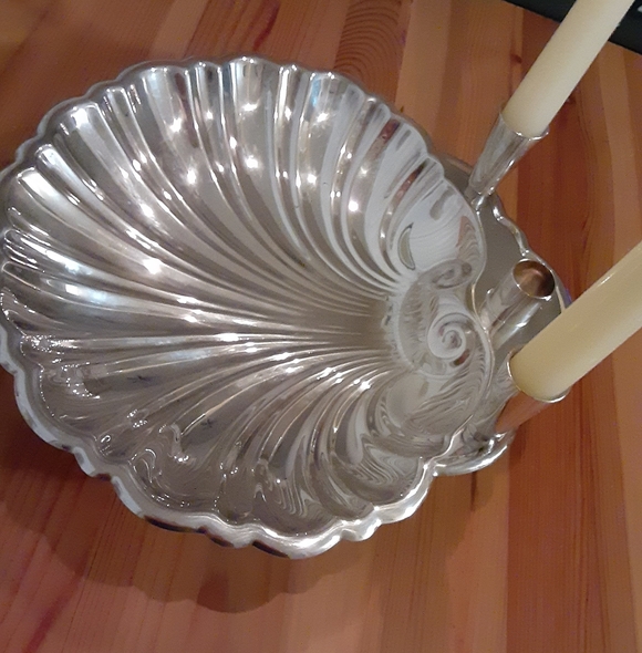 Vintage Clamshell Seashell Vintage Footed Tray Plate Dish - Picture 3 of 16